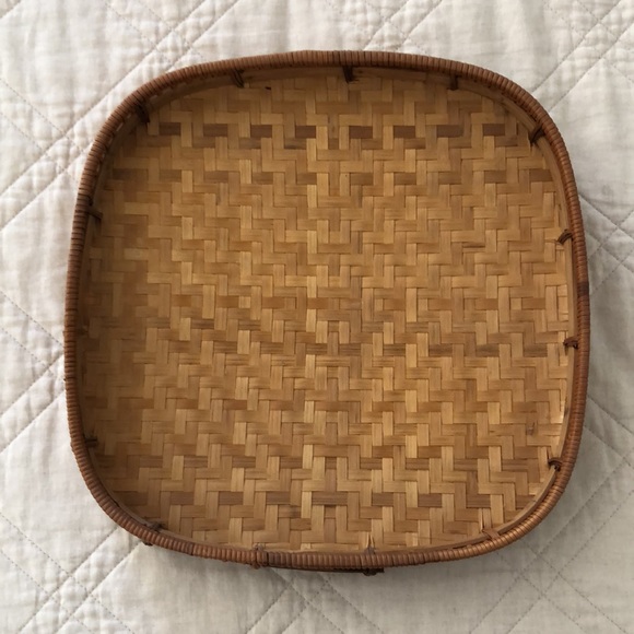Boho Rattan Natural Wicker Wood tray Wall Hanging - Picture 3 of 12